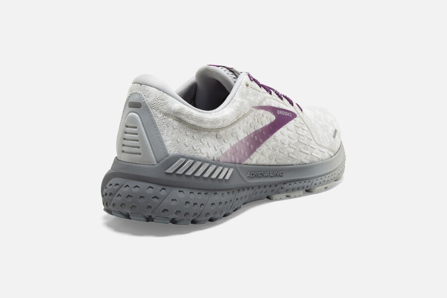 Brooks Israel Adrenaline GTS 21 Road Running Shoes Womens - White/Purple - VJD-294875